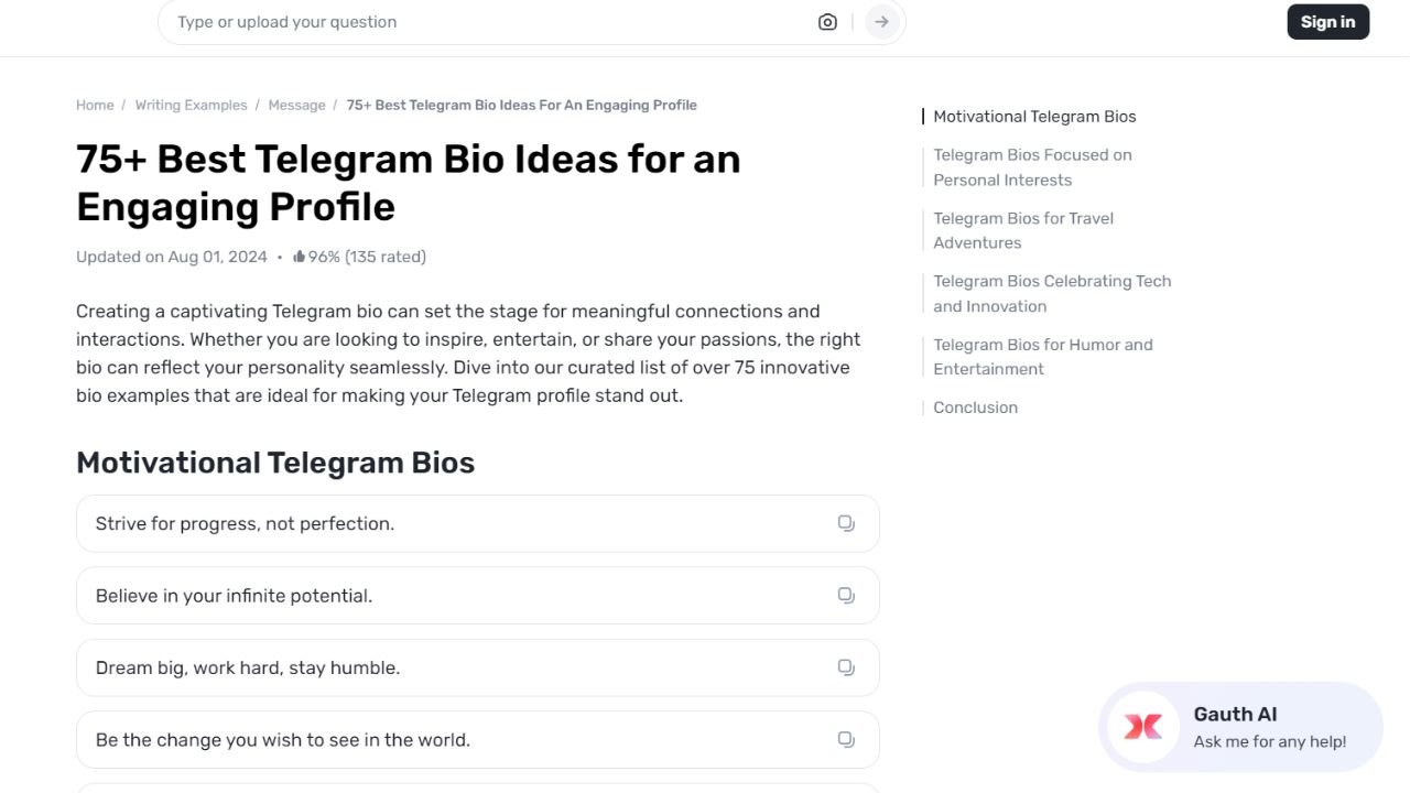 How Gauth Makes Crafting the Perfect Telegram Bio Easy and Fun